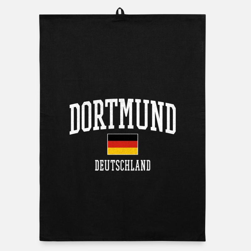 Dortmund Germany Flag Typography Organic dish towel