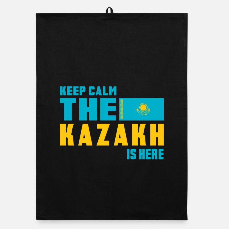 Keep Calm Kasachstan Flaggen Design Organic Geschirrtuch