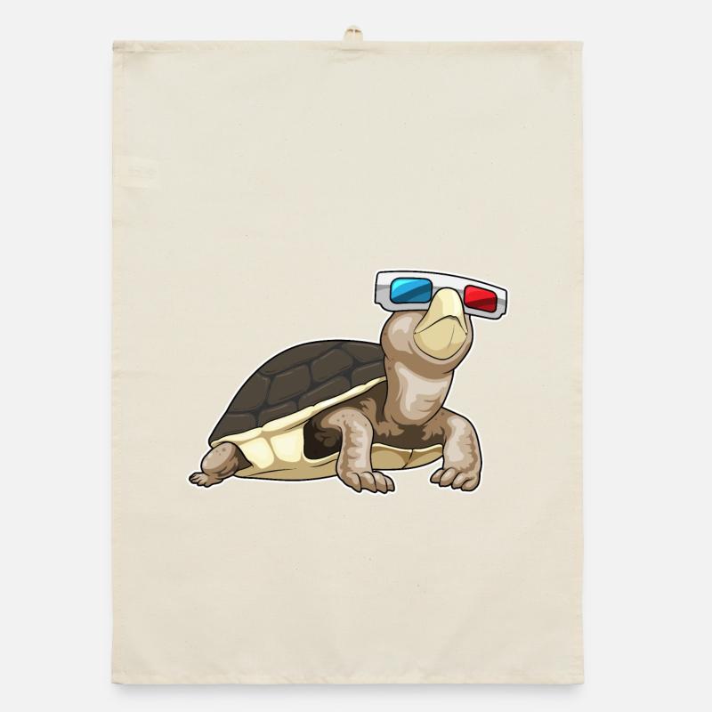 Turtle Glasses Organic dish towel