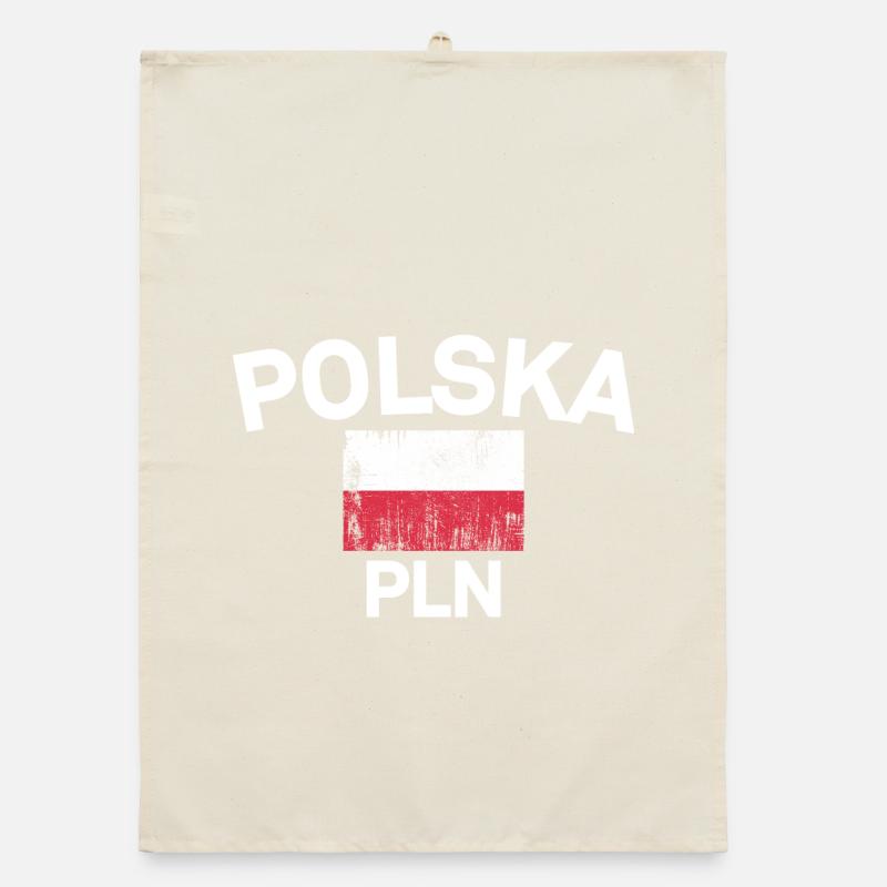 Polska Flag PLN Emblem Organic dish towel