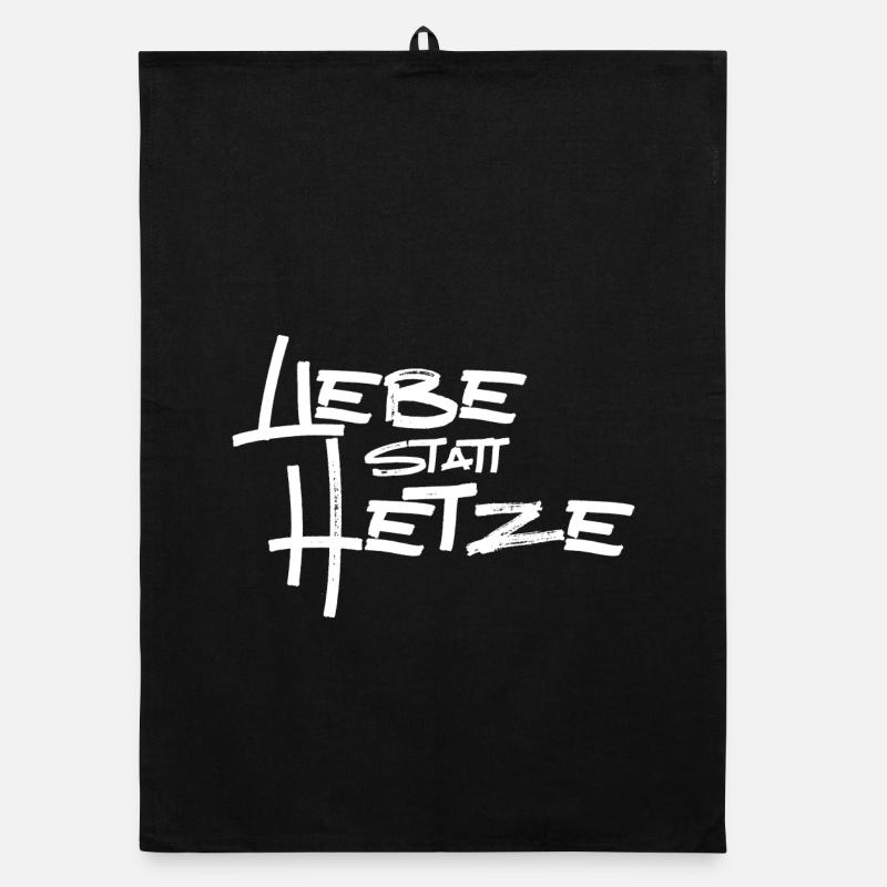 Liebe statt Hetze Organic Geschirrtuch