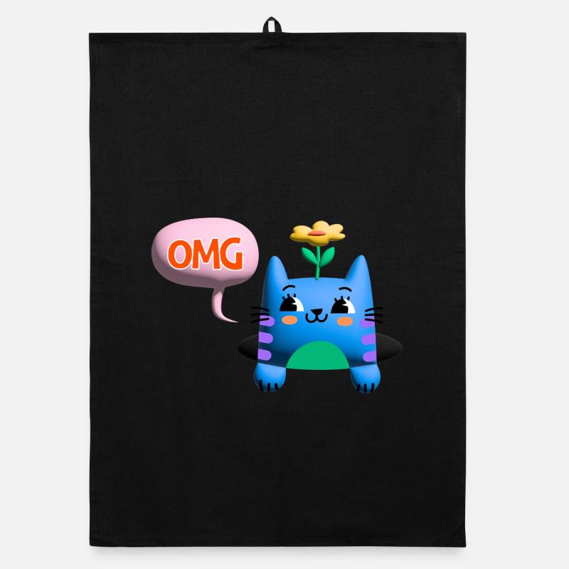 OMG Cat cute 3d bubble Organic dish towel