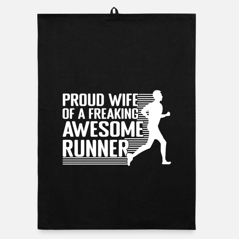 Marathon Runner Freaking Awesome Running Gift Organic dish towel