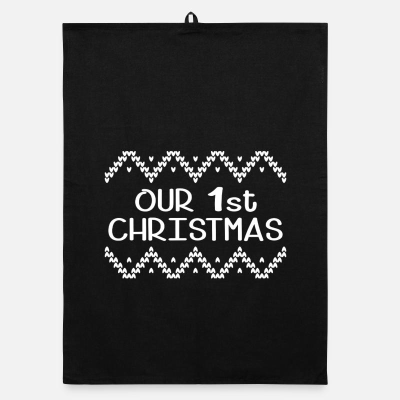 1er Noël Maman Papa Bébé Torchon bio