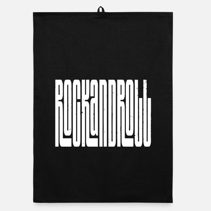rock and roll bold logo design Organic dish towel