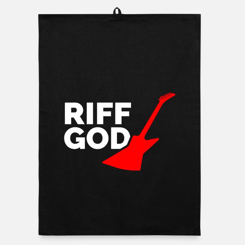 Riff God - Organic Geschirrtuch - Schwarz