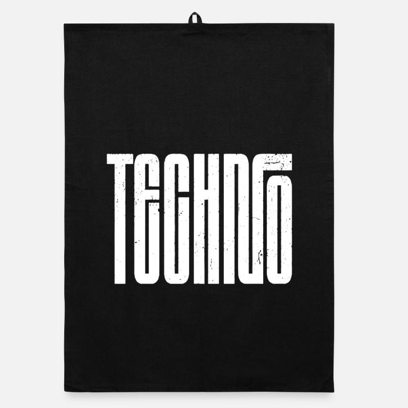 Techno Bold Retro Typography Organic dish towel
