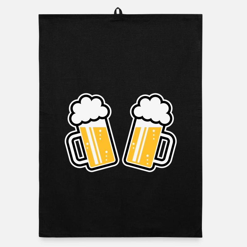 2 chopes de bière Santé ! Santé ! (Chopes de bière 3C) Torchon bio