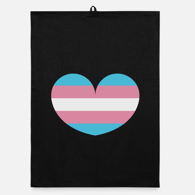 Drapeau trans heart Torchon bio