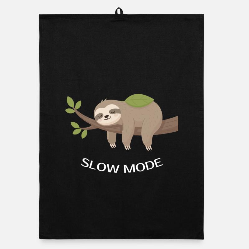 Slow Mode Sloth on Branch Organic dish towel