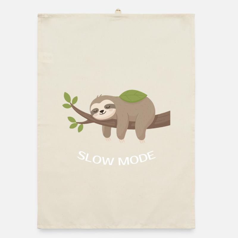 Slow Mode Sloth on Branch Organic dish towel