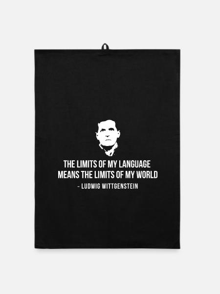 Language Limits World-Zitat von Wittgenstein - Organic Geschirrtuch - Schwarz - Vorne
