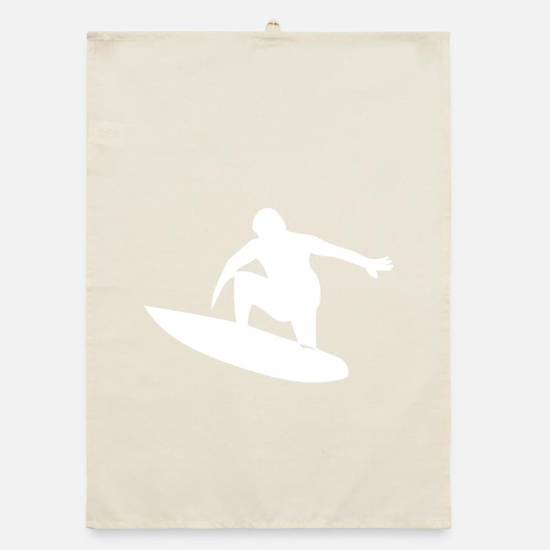 Surfer mit Surfboard Organic Geschirrtuch