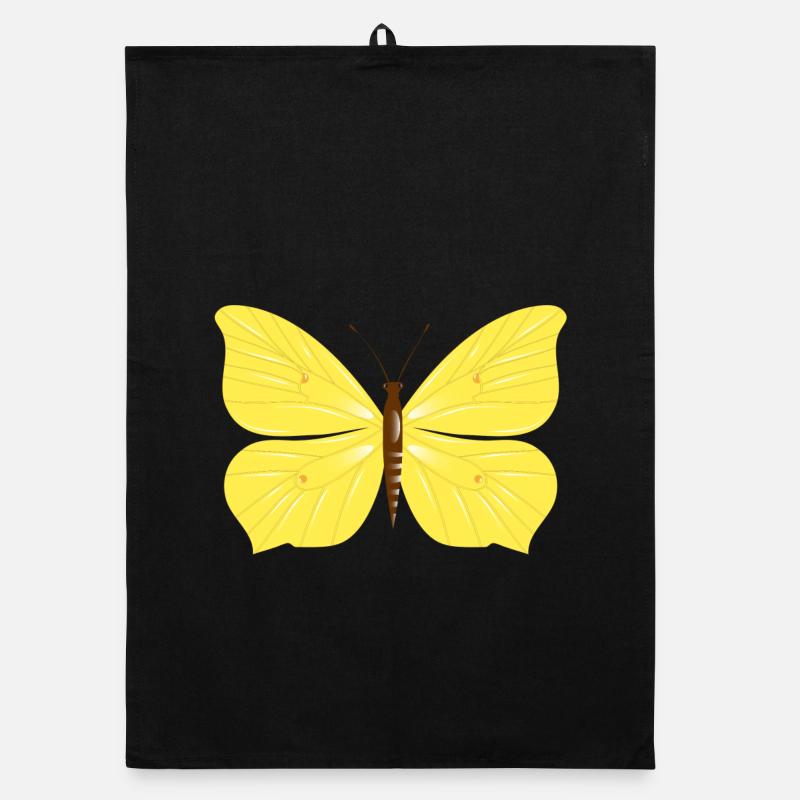 Lemon butterfly butterfly drawn by hand Organic dish towel