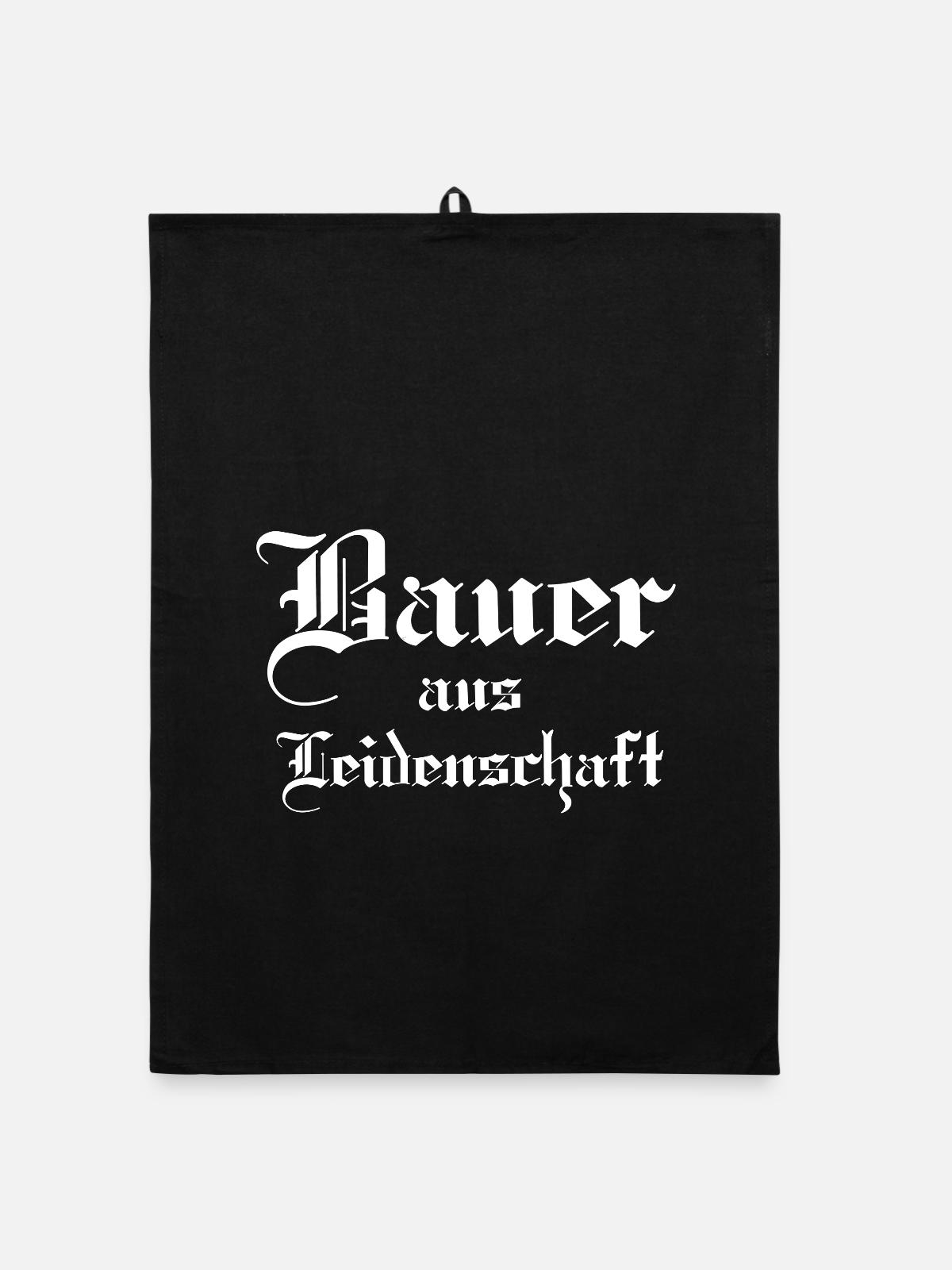 Leidenschaftlicher Bauer - Organic Geschirrtuch - Schwarz - Vorne