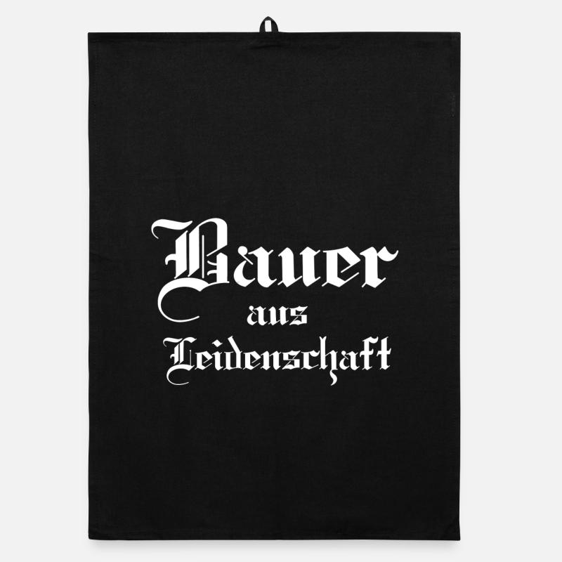 Leidenschaftlicher Bauer - Organic Geschirrtuch - Schwarz