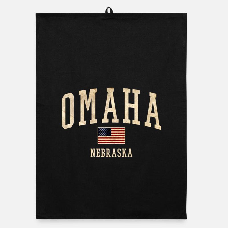 Omaha Nebraska Vintage Patch Organic dish towel