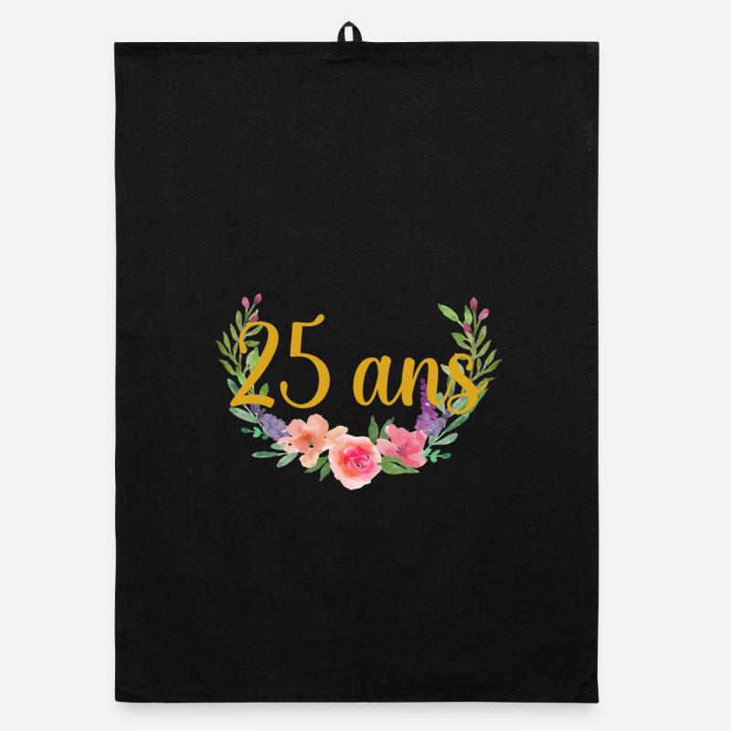 fleurs anniversaire 25ans Torchon bio