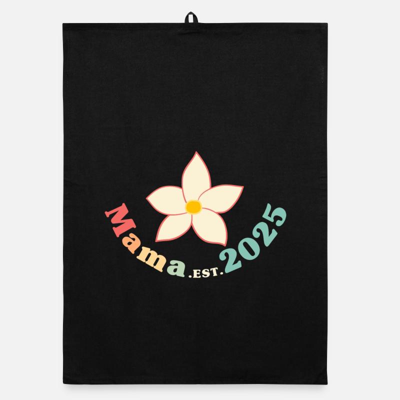 Mama Est 2025 Retro Ich werde Mutter Organic Geschirrtuch