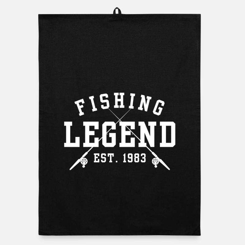 Légende de la pêche Est 1983 - Torchon bio - noir