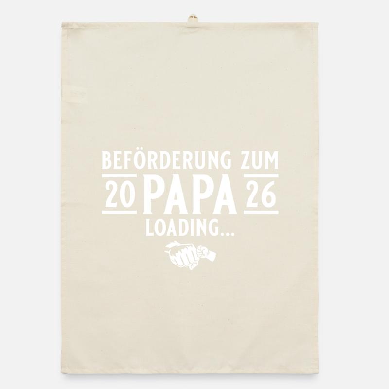 Papa 2026 loading - Werdender Vater Organic Geschirrtuch