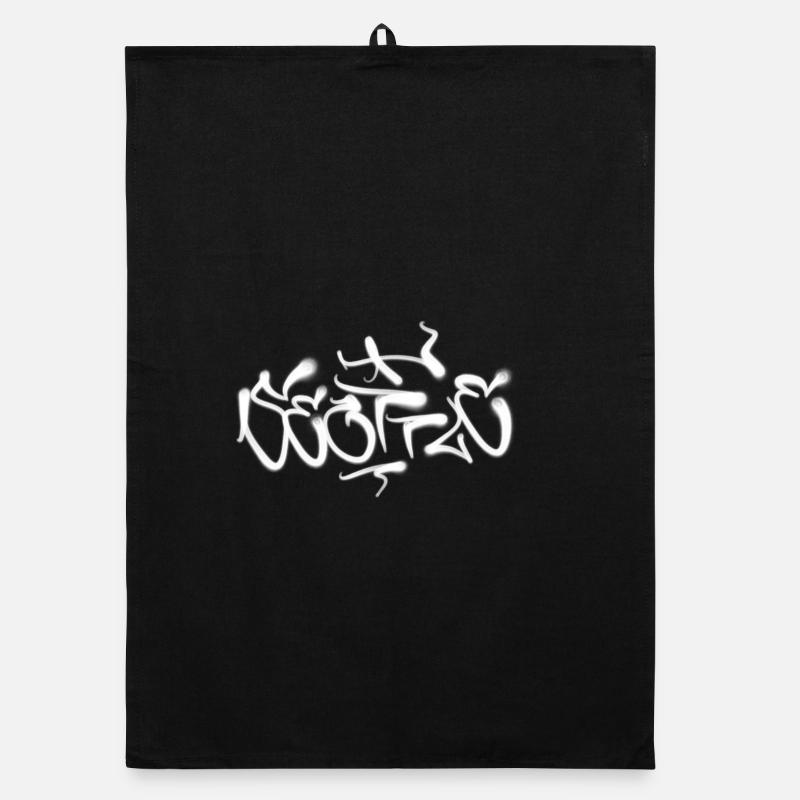 Graffiti Design Seattle Tagg - Organic Geschirrtuch - Schwarz
