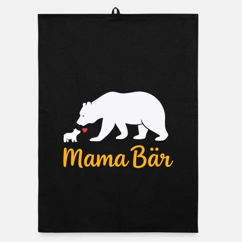 Future Mom MAMA BEAR Retro Funny Organic dish towel