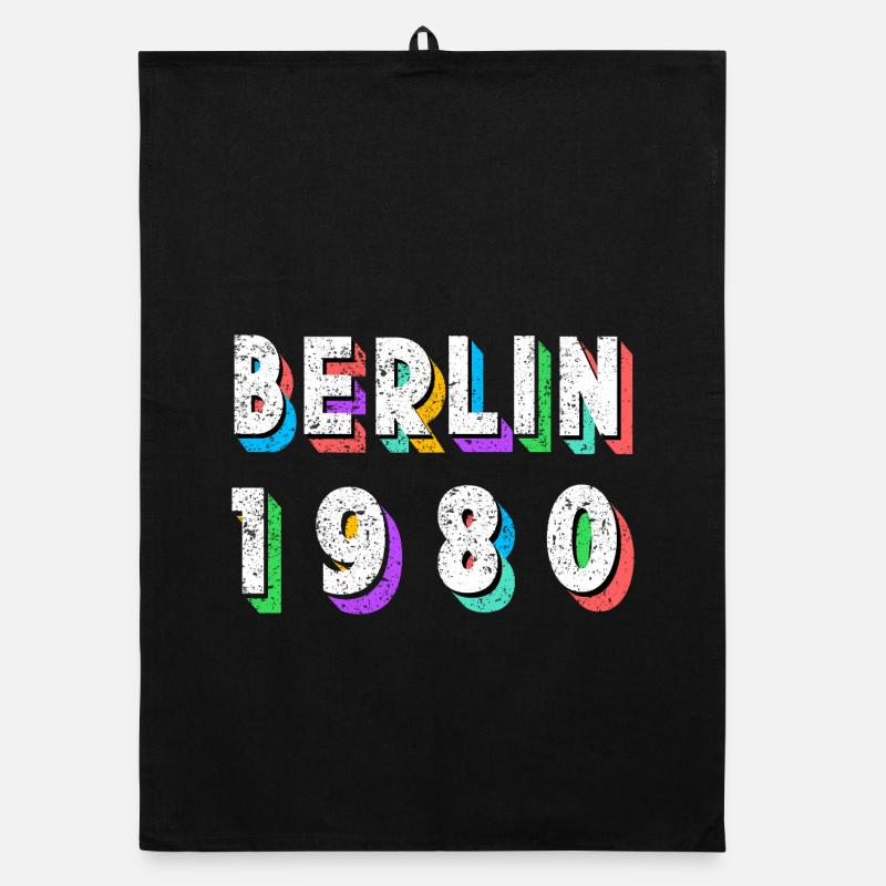 Berlin 1980 Retro Neon Organic dish towel