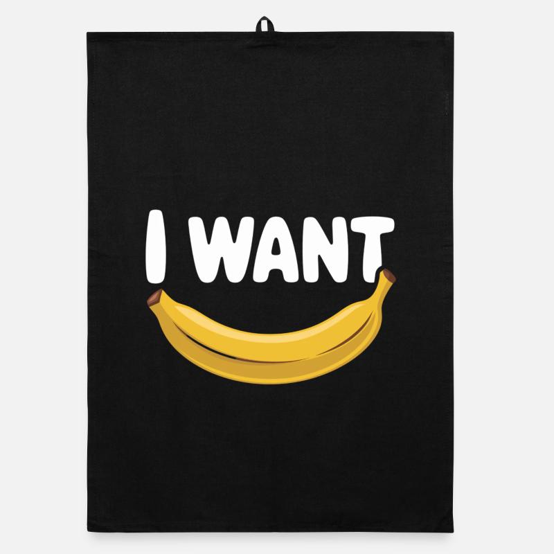 I Want Banane Funn Organic Geschirrtuch