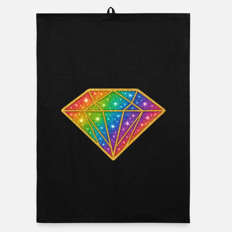 Diamants arc-en-ciel scintillants Torchon bio