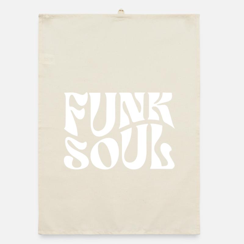 Funk Soul Bold Retro Typography Organic dish towel