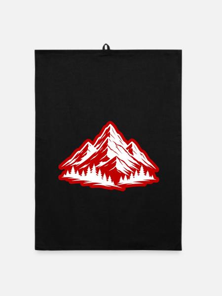 Mountains Nature Symbol - Organic dish towel - black - Front