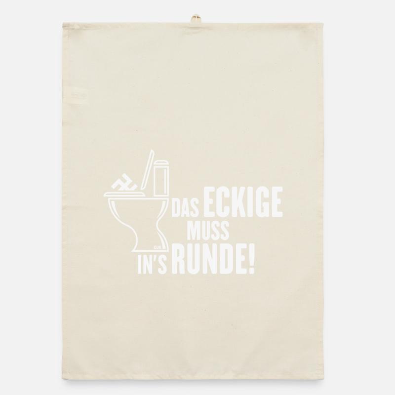 Das Eckige Muss In’s Runde! (Gegen Rechts / White) Organic Geschirrtuch