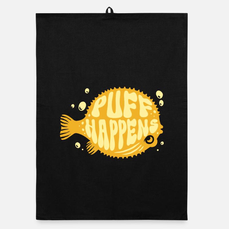 Puffer Fish Puff Happens Organic dish towel