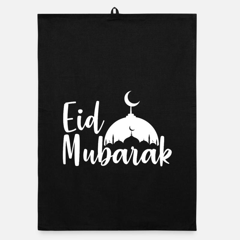 Silhouette der Eid Mubarak-Moschee Organic Geschirrtuch