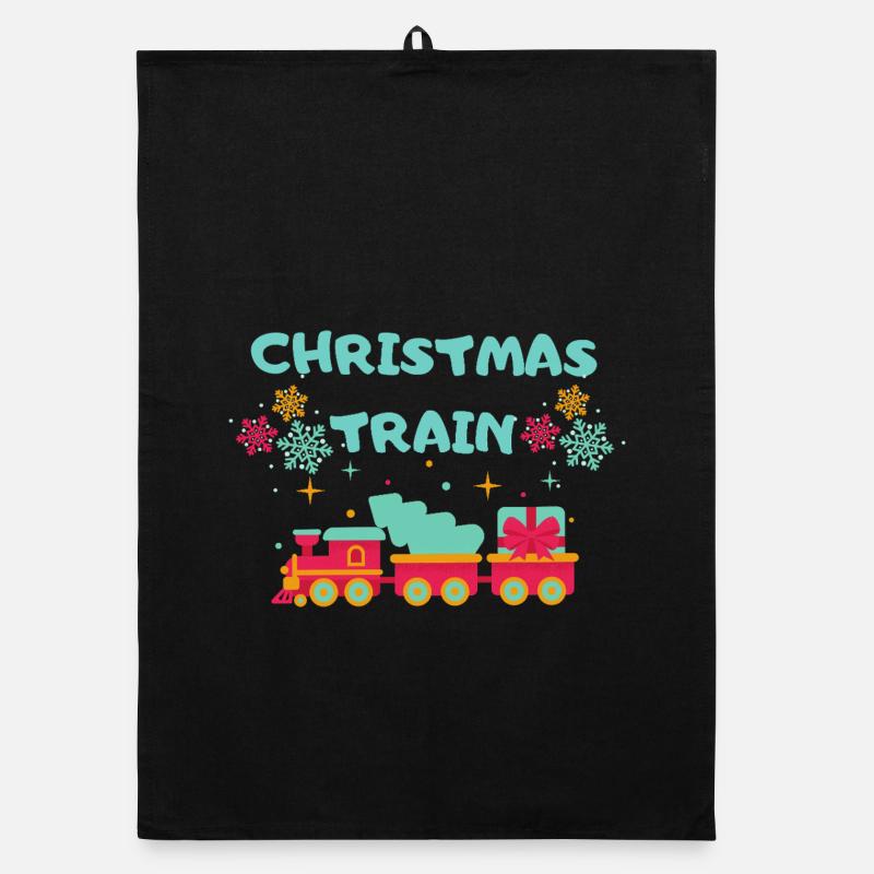 Train de Noël Torchon bio