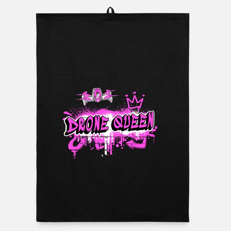 Drones queen design Organic dish towel