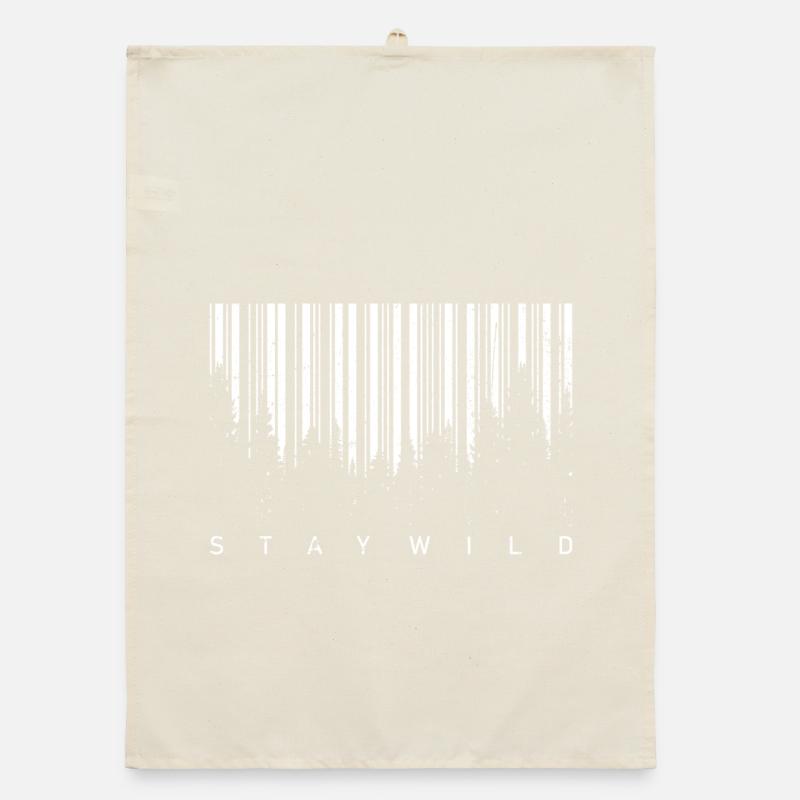 Silhouette de code-barres forestière Torchon bio