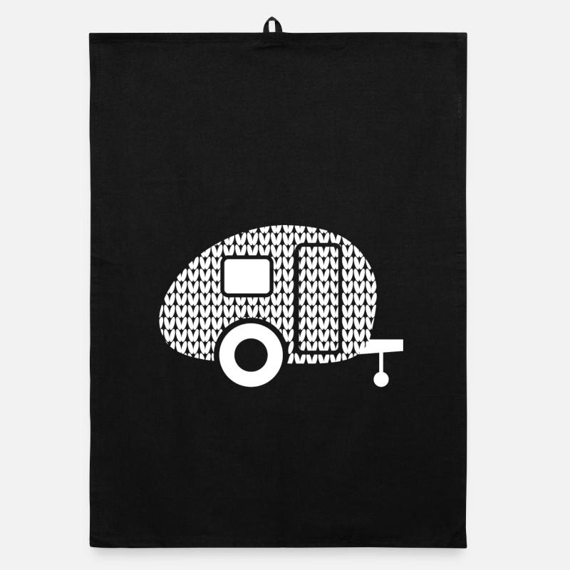 Caravan Camping Strickmuster Winter Wohnwagen Organic Geschirrtuch