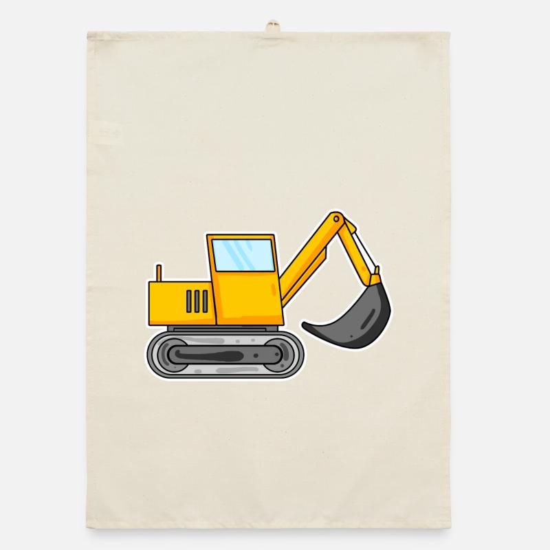 Bagger Baustelle Baggerfahrer Organic Geschirrtuch