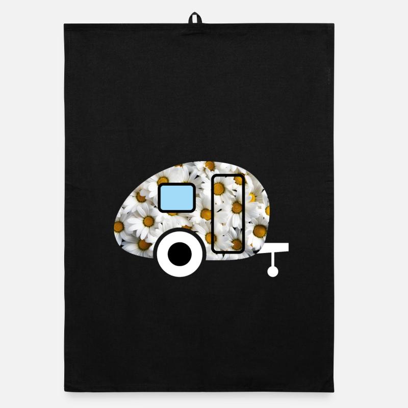 Caravan Daisies Caravan Ventilateur Rétro Printemps Torchon bio