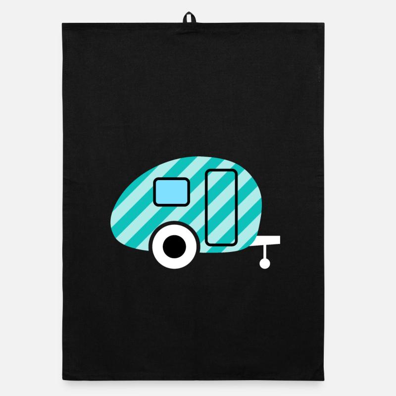 Caravan Caravan Strip Camping Camper Retro Organic dish towel