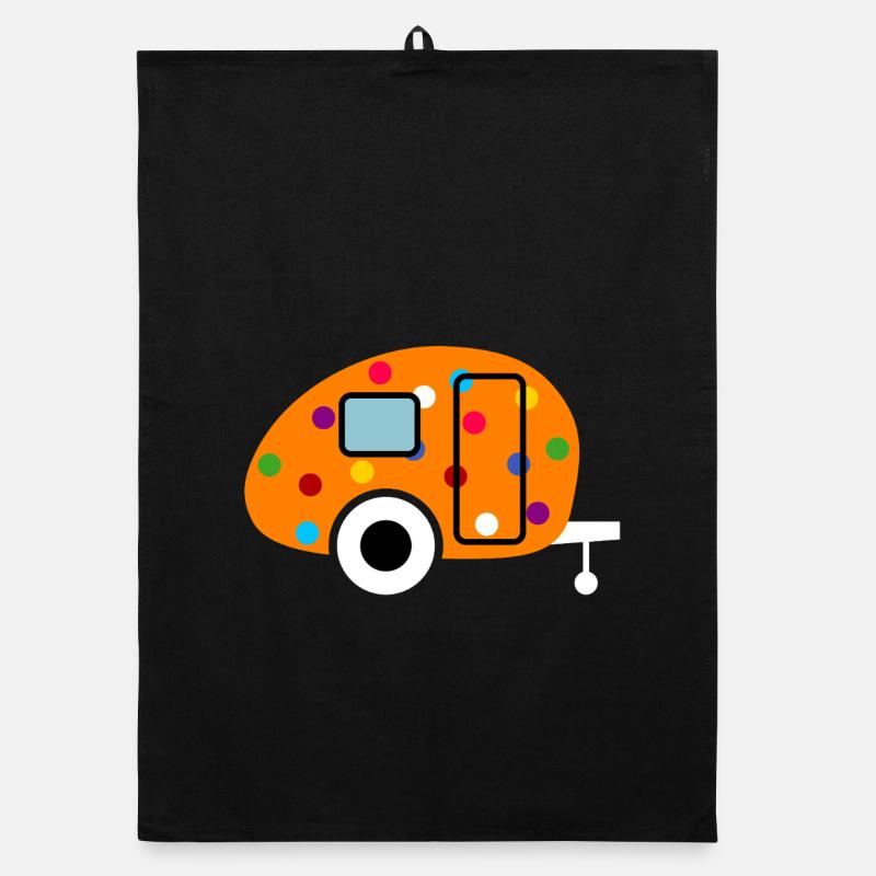 Caravan only confetti weiss - Organic Geschirrtuch - Schwarz
