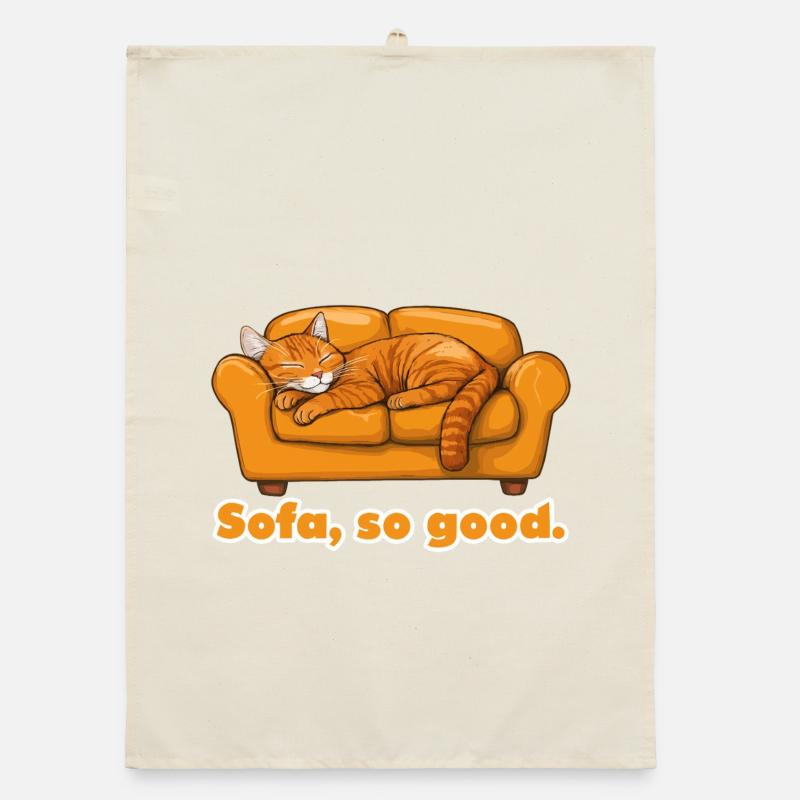 Sofa, So Good Cat Nap Organic dish towel