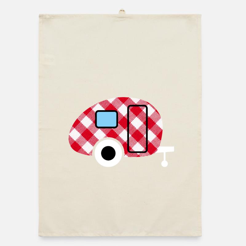 Caravan Caravan Checkered Check Pattern Camping Fan Organic dish towel