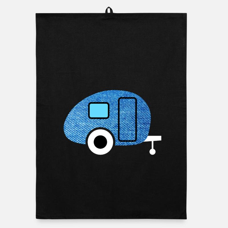 Caravan Caravan Jeans Camper Fabric Retro Vintage Organic dish towel