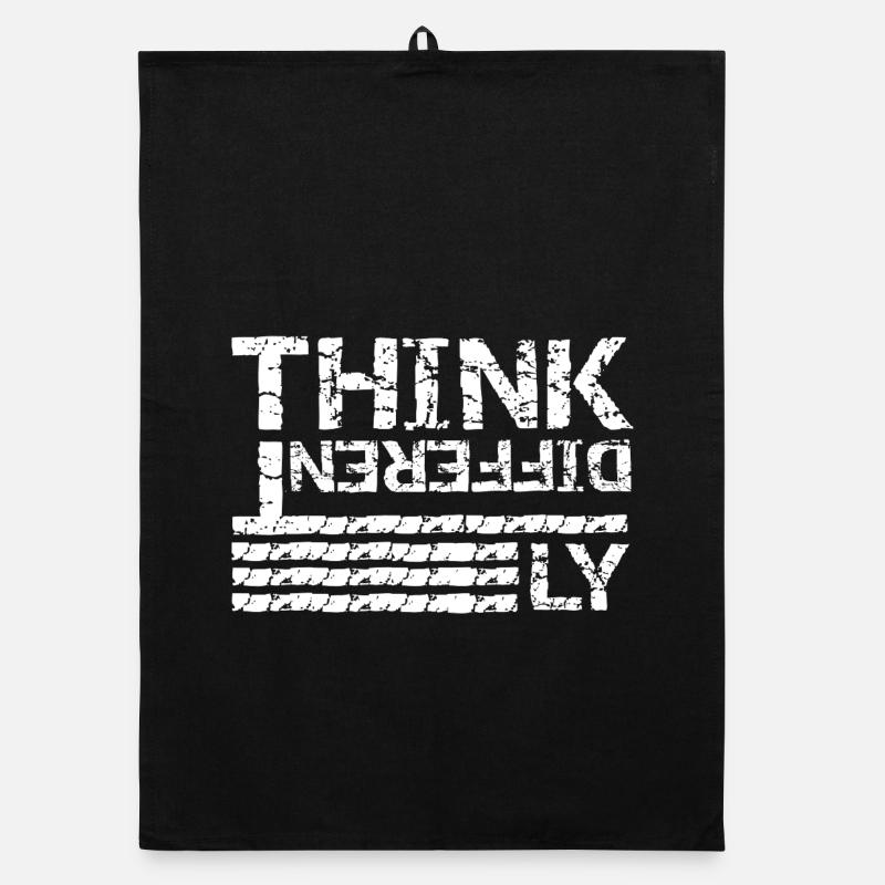 Anders denken – Grunge Typografie Design Organic Geschirrtuch