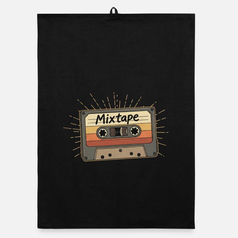 Retro Mixtape Kassette Organic Geschirrtuch