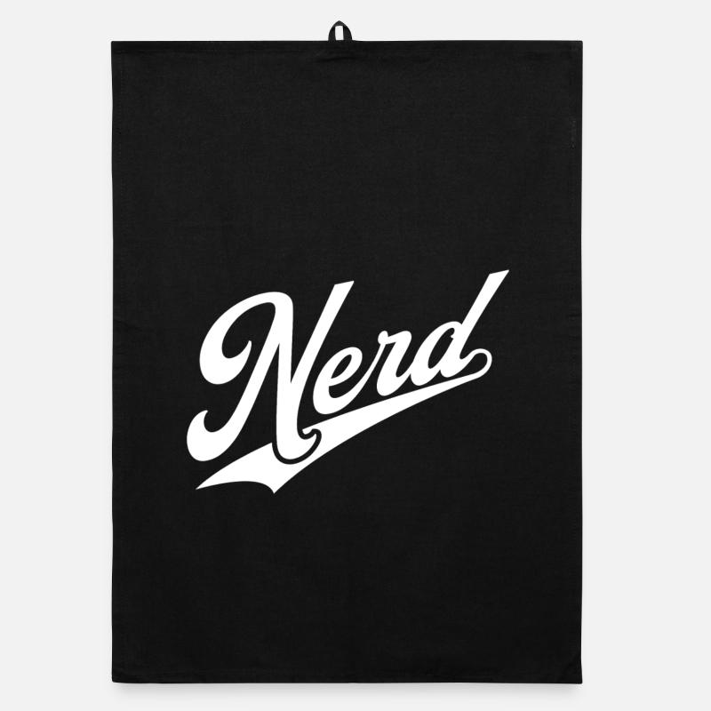NERDY forever - NERD retro weiß - Organic Geschirrtuch - Schwarz