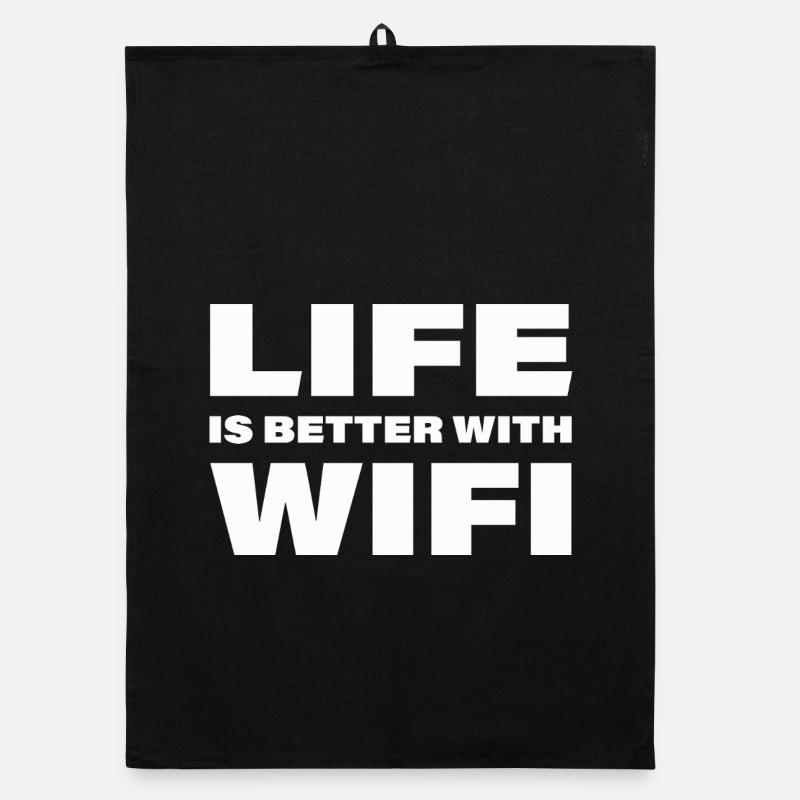 LIFE IS BETTER WITH WIFI Organic Geschirrtuch